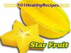 Ripe Golden Yellow Star Fruit - Whole and Sliced